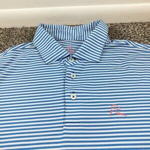Rhoback Polo Shirt Performance Striped Blue Mens XL